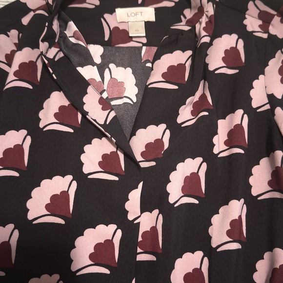 LOFT Black and Pink Patterned Dress - Picture 2 of 2
